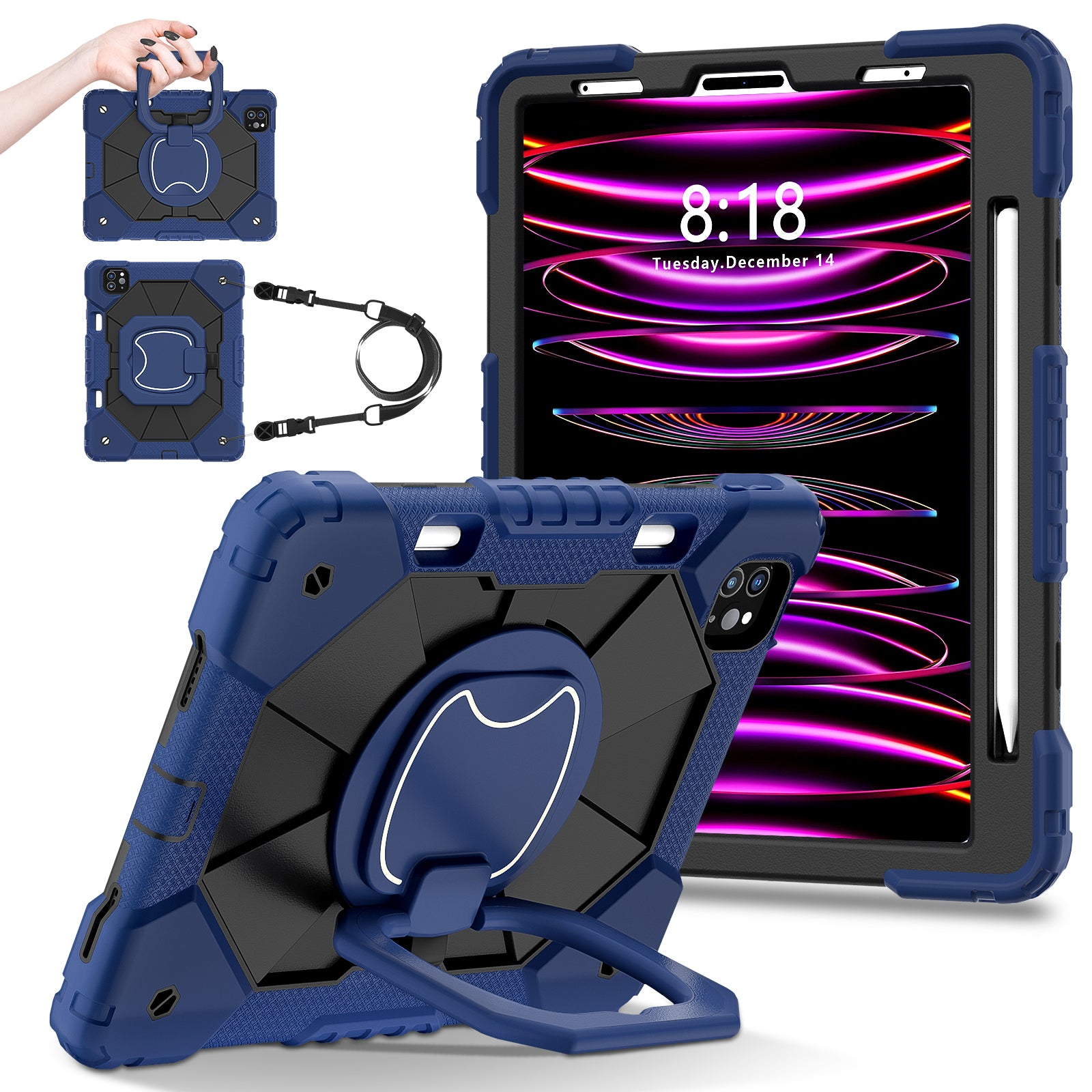 C3 for iPad Pro 11 (2020) / (2021) / (2022) / (2018) / Air (2022) / (2020) Tablet Case with Handle Kickstand C3 for iPad Pro 11 (2020) / (2021) / (2022) / (2018) / Air (2022) / (2020) Tablet Case with Handle Kickstand